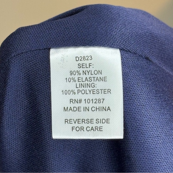 Alexia Admor Dark Navy Blue Long Sleeve V-Neck Dress Size Large NWT - Picture 10 of 10